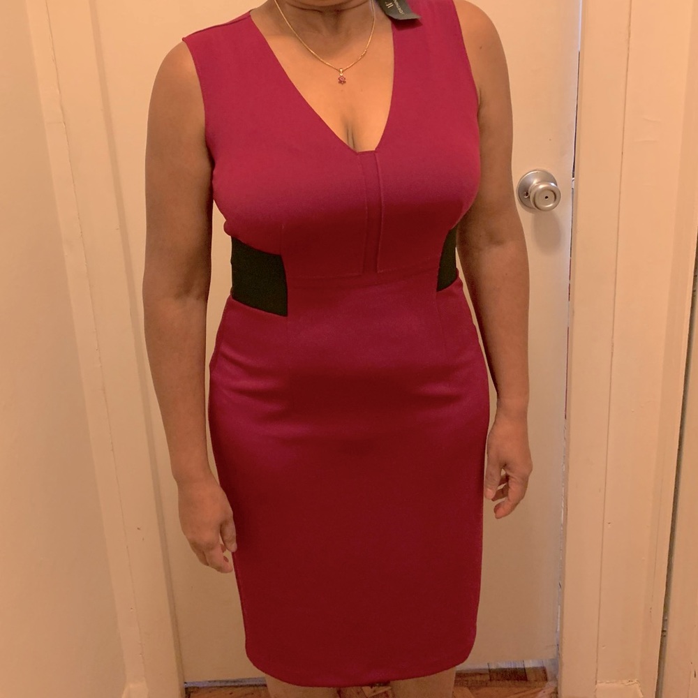 Pink stretchy pencil dress